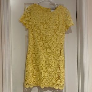 Yellow Lace Floral Summer Dress